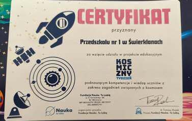 Certyfikat Kosmivzny Tydzień  26
