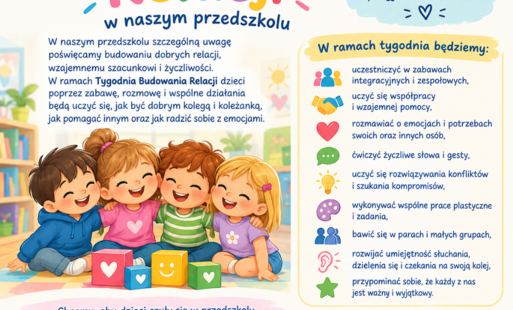 Zdjęcie do Zaczynamy... "tydzień budowania relacji" w naszym przedszkolu